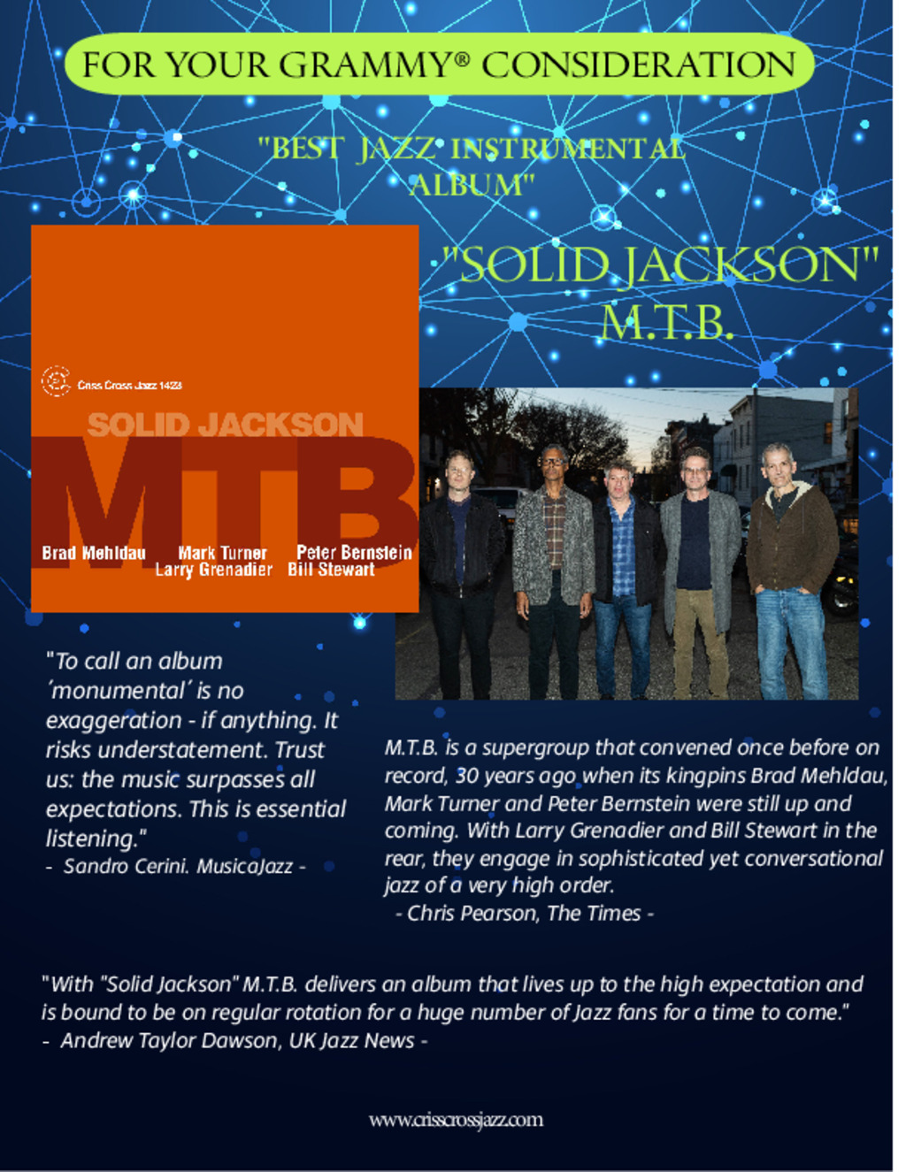 For Your Grammy Consideration:
: "Solid Jackson" by M.T.B.